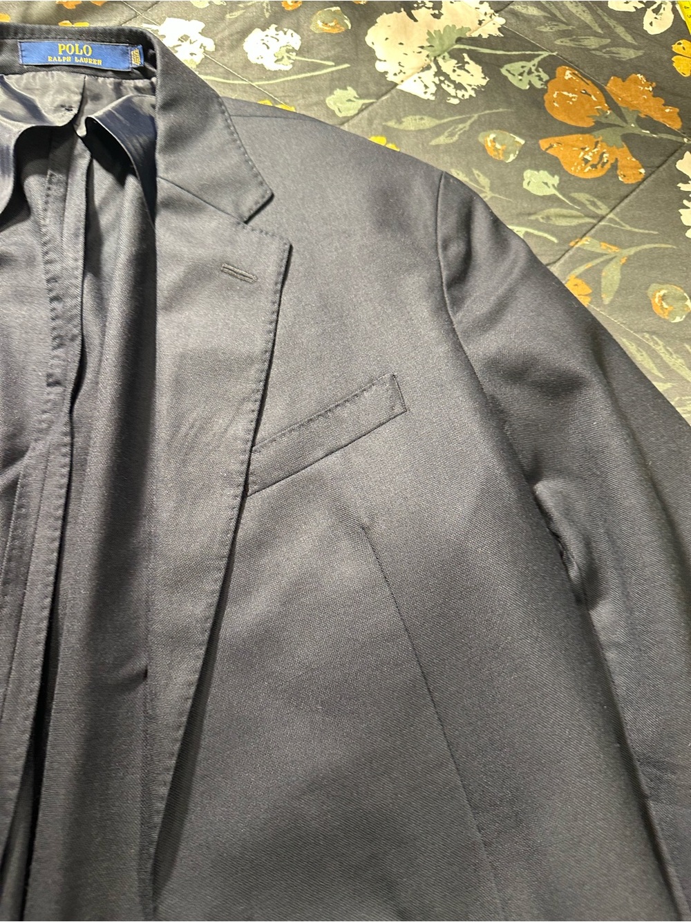 Ralph Lauren Polo Men’s Wool Traveler Dark Navy blazer size46R Made in Portugal